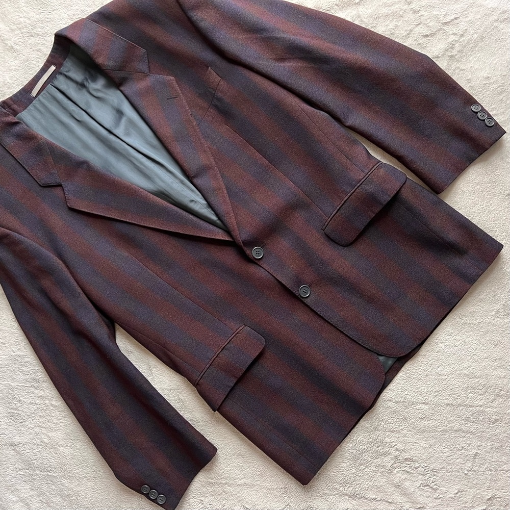 Kenzo 80s Vintage Homme Men's Oversized Stripe Runway Wool Button Blazer
